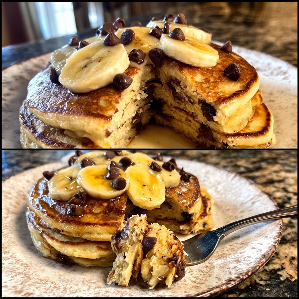Banana Chocolate Chip Pancakes