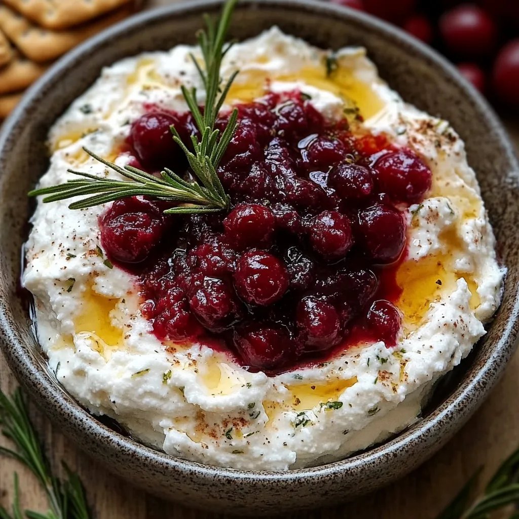 Easy Cranberry Whipped Feta Dip with Crackers