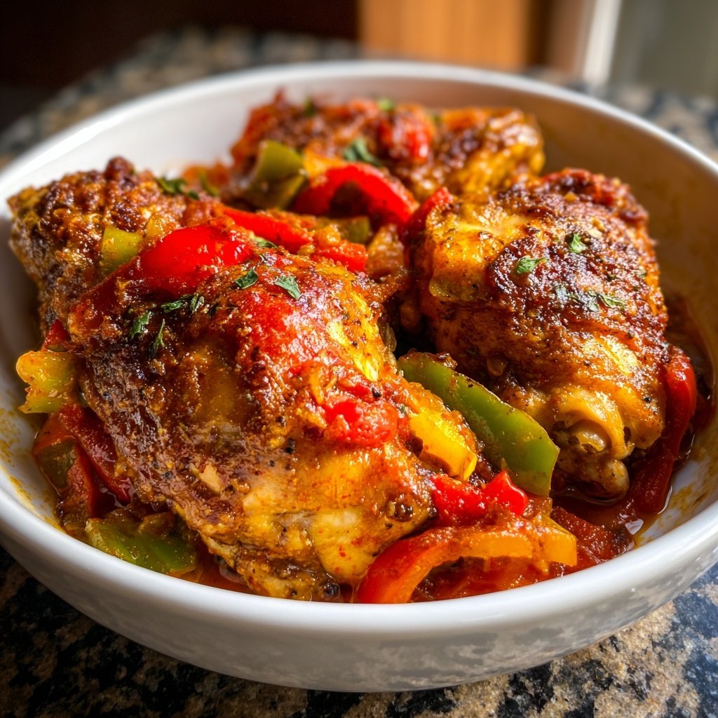 Chicken with Stewed Peppers Tomatoes