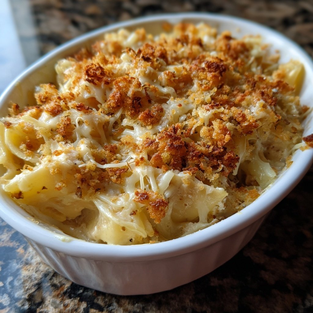 Chicken Alfredo Noodle Bake