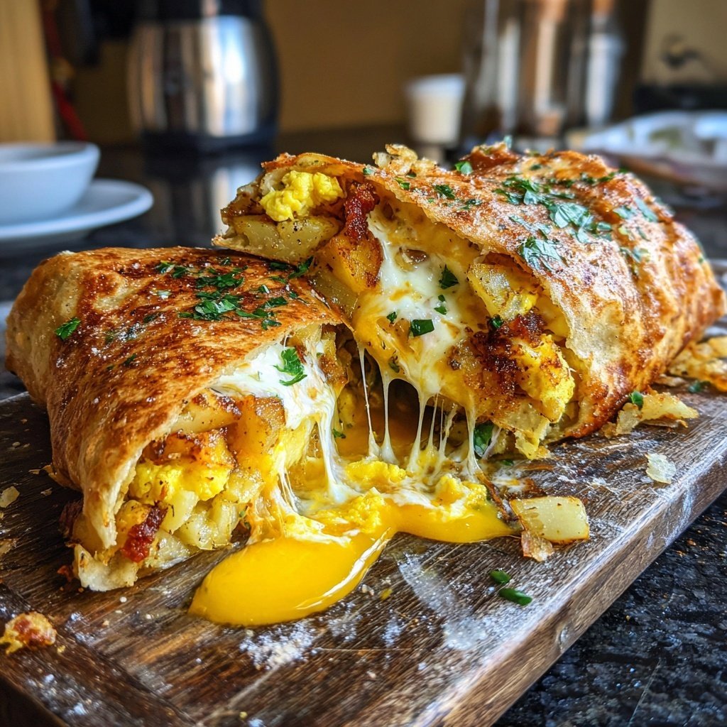 Cozy Winter Breakfast Burrito with Eggs and Potatoes​