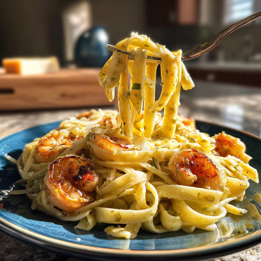 Honey Mustard Shrimp Pasta