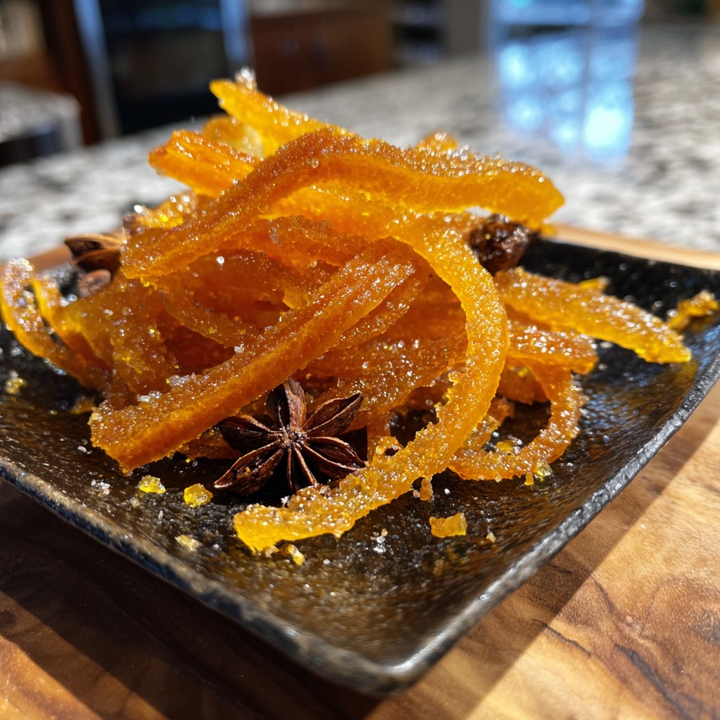 Candied Orange Peel with Star Anise