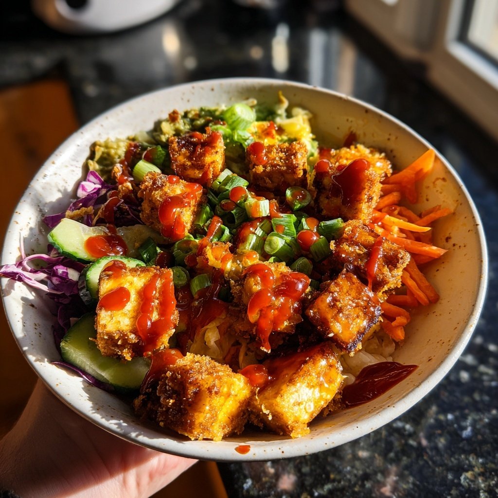 Crispy Tofu Bowls with Chili Sauce