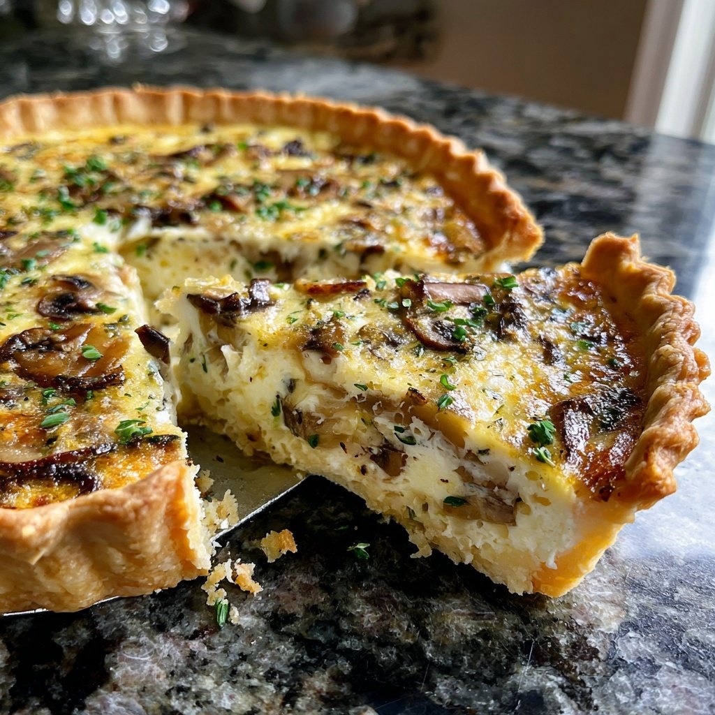 Mushroom Cheese Breakfast Quiche
