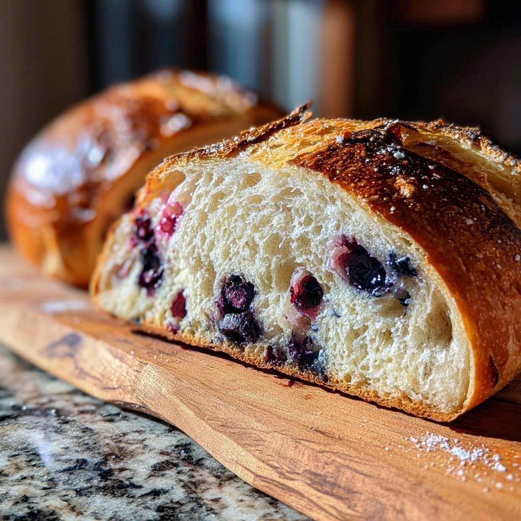 Tender Blueberry Lemon Sourdough Artisan Loaf