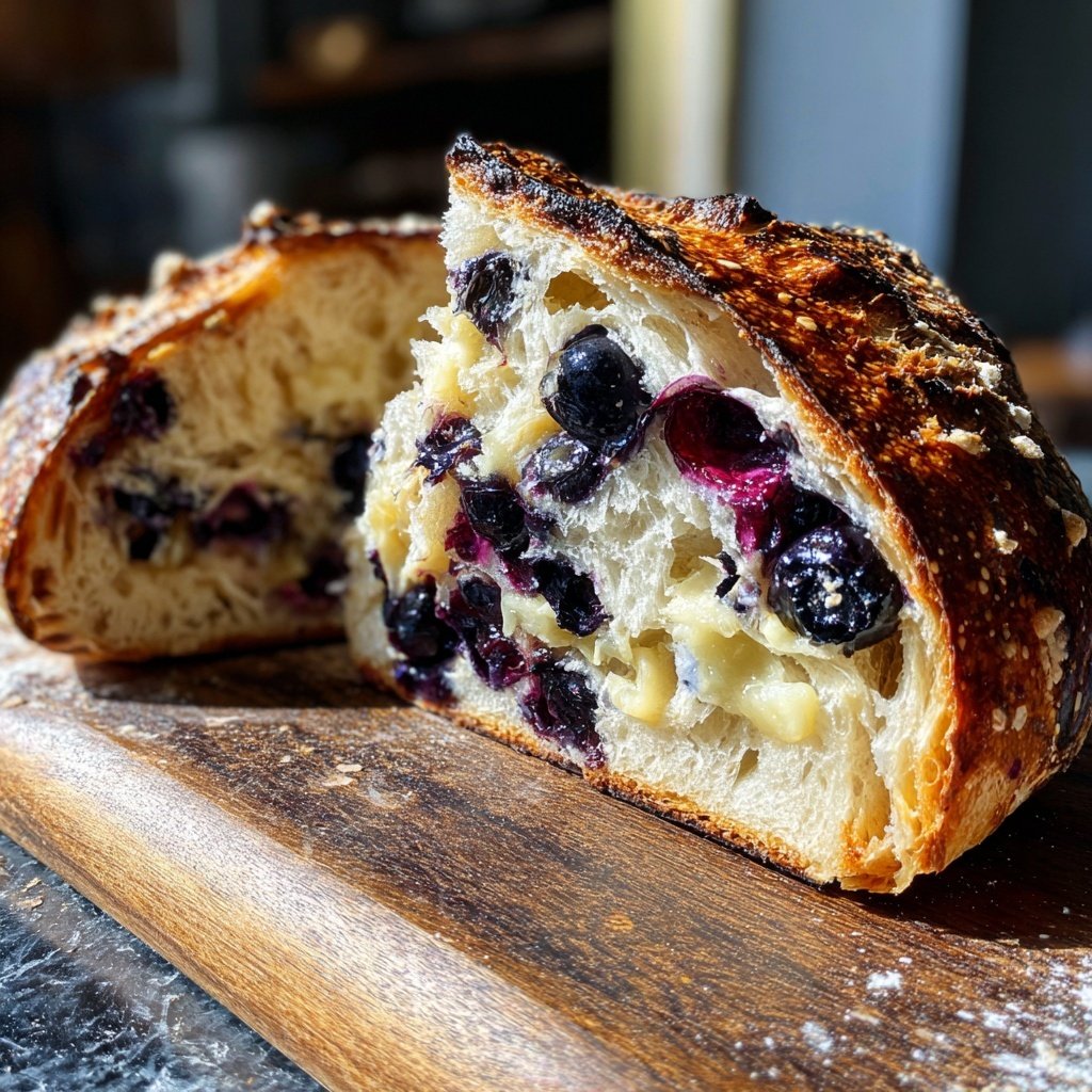 Lemon Blueberry Sourdough with Lemon Curd