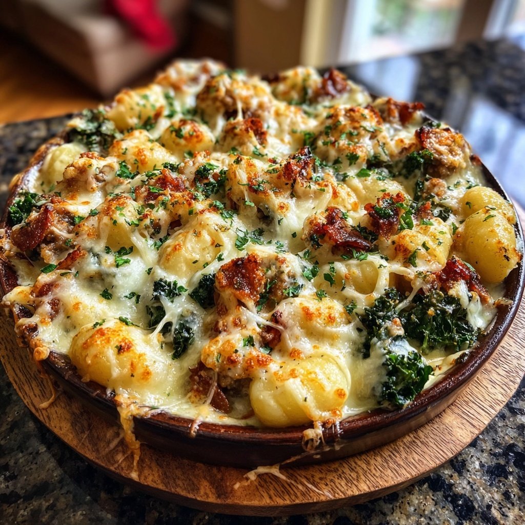 Baked Gnocchi Kale Sausage Bowl