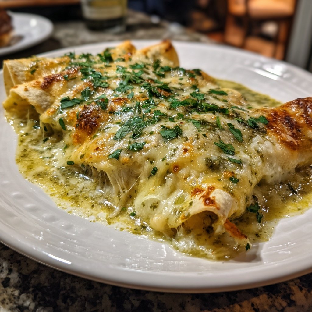 Cheesy Chicken Enchiladas Verdes