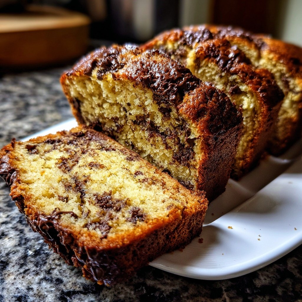 Banana Bread with Choco Swirl