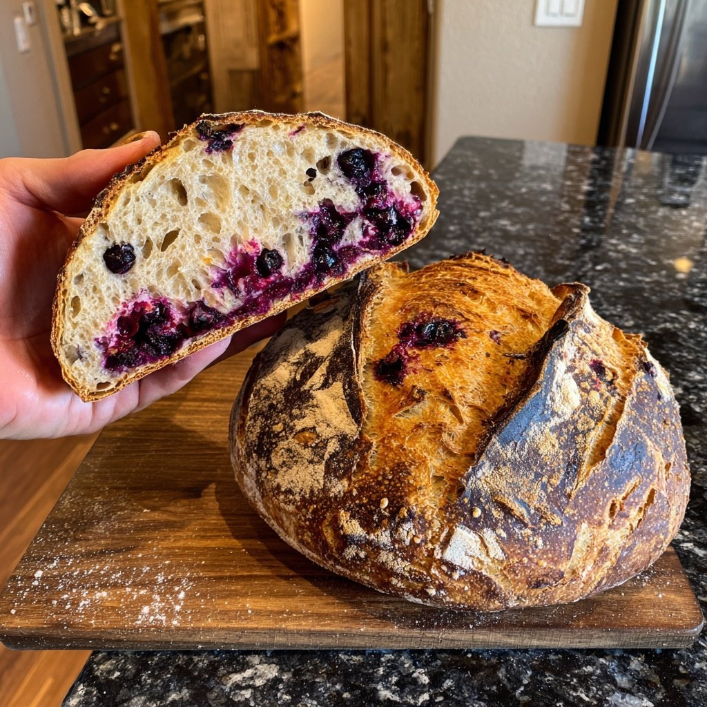 Sweet Tart Lemon Blueberry Sourdough Loaf