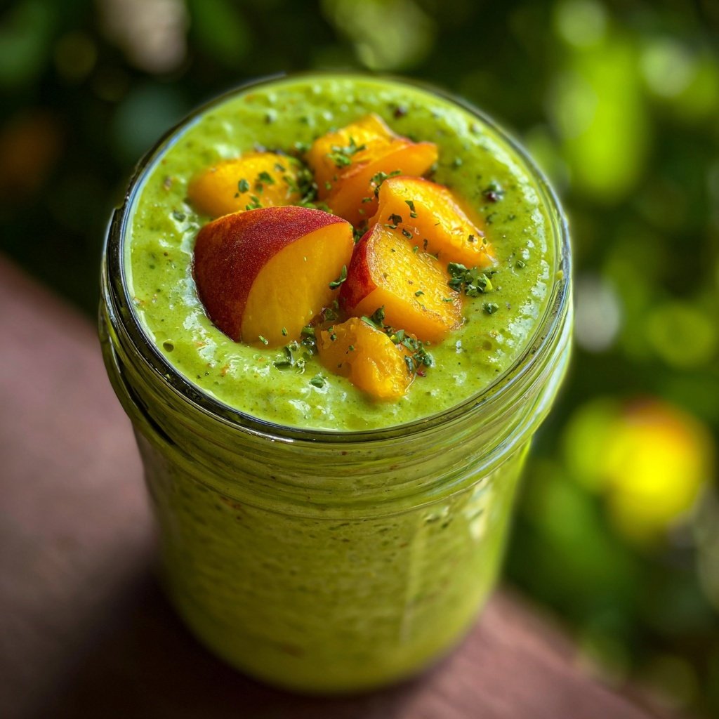 Peach Avocado Green Smoothie