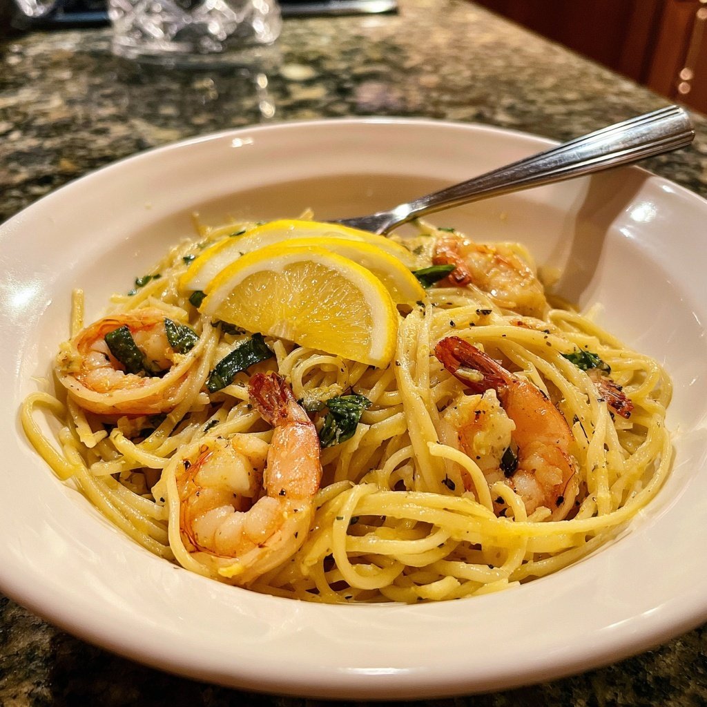 Lemon Basil Shrimp Linguine