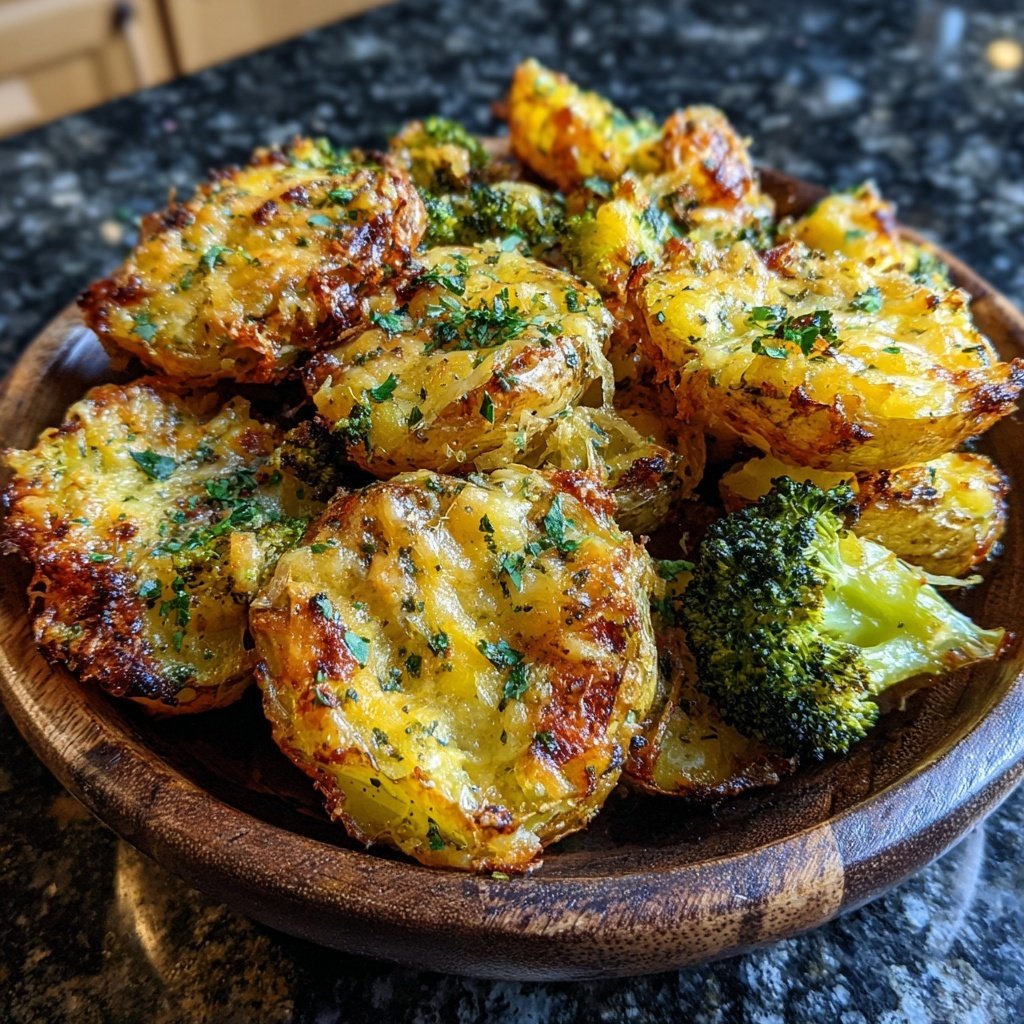 Cheesy Broccoli Airfryer Potatoes
