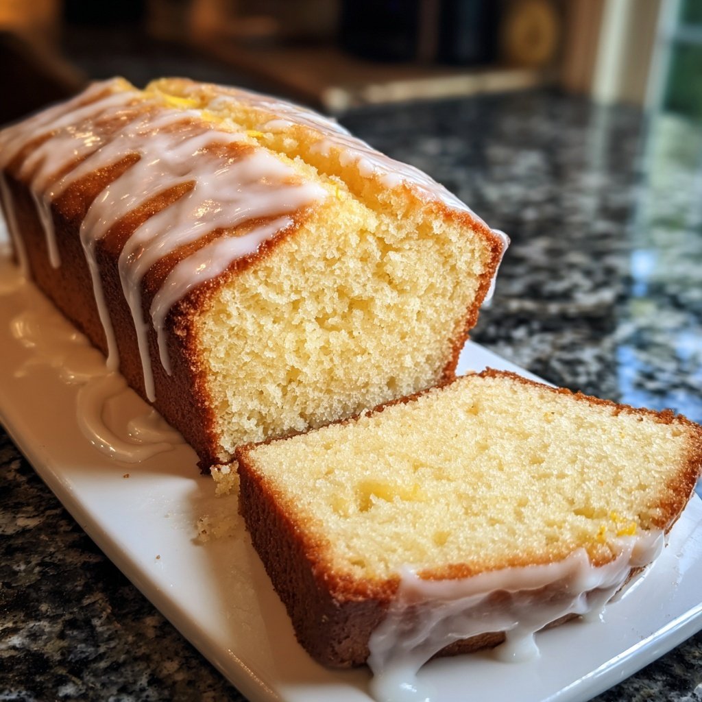 Vanilla Pound Cake with Lemon Glaze