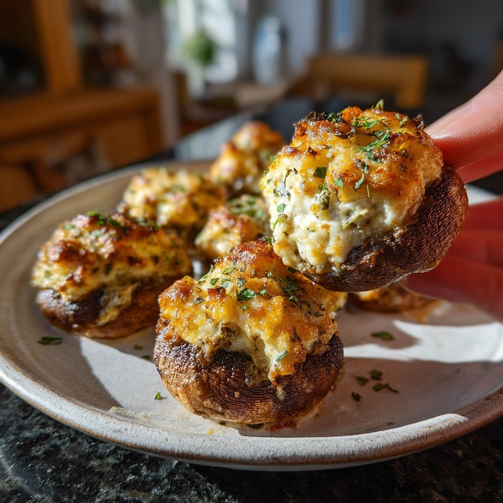Stuffed Mushrooms with Cream Cheese and Herbs