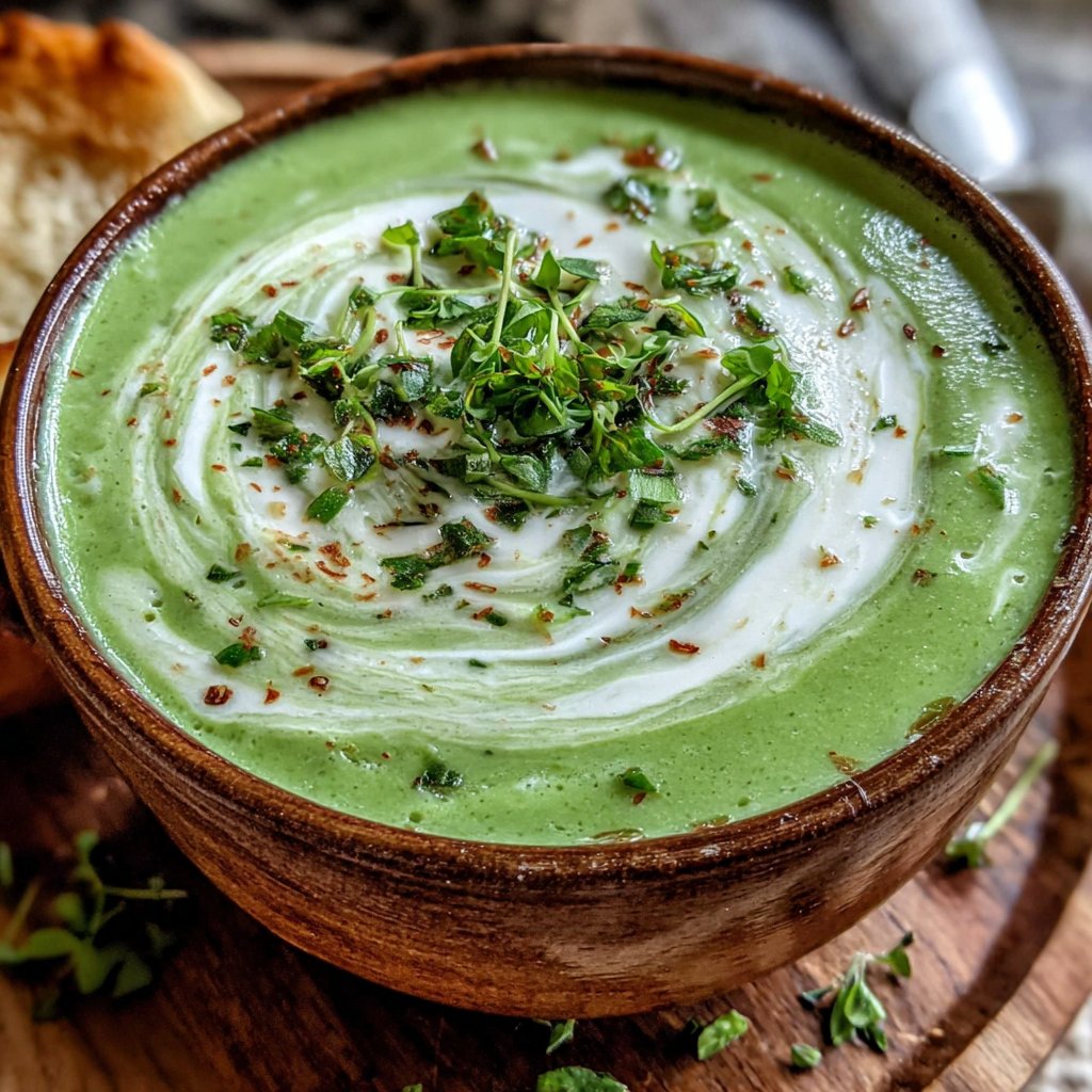 Pureed Dandelion Soup with Cream