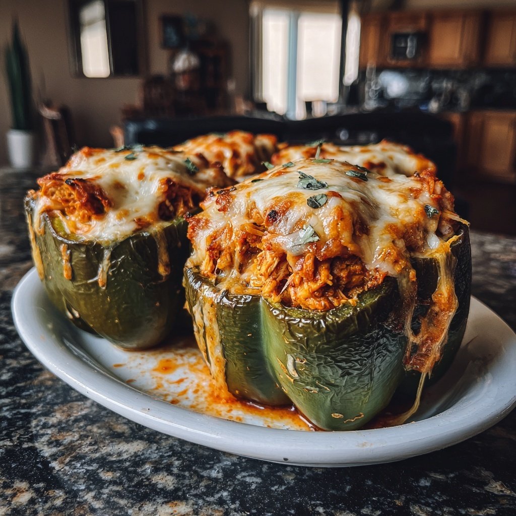 Buffalo Chicken Stuffed Bell Peppers