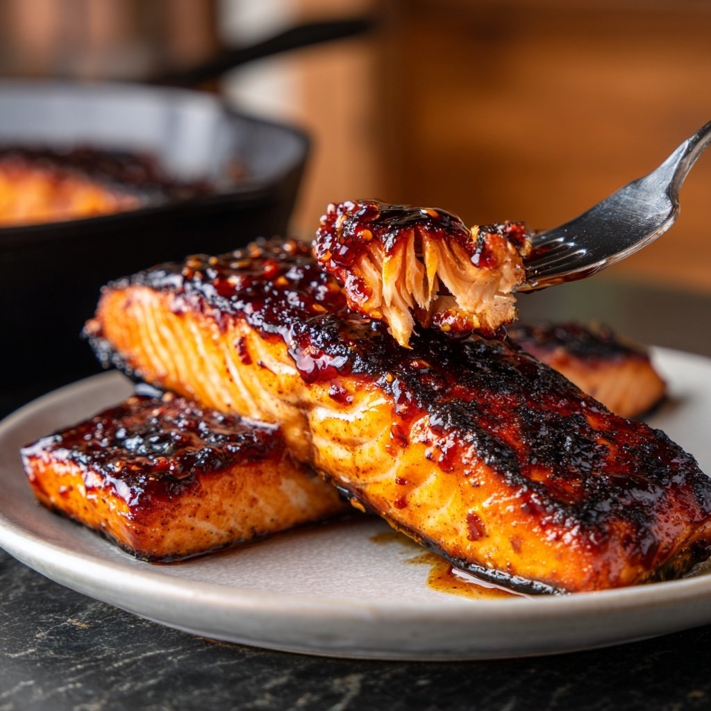 Maple Mustard Glazed Salmon Fillets