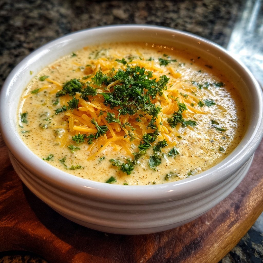 Broccoli Cheddar Lightened Soup