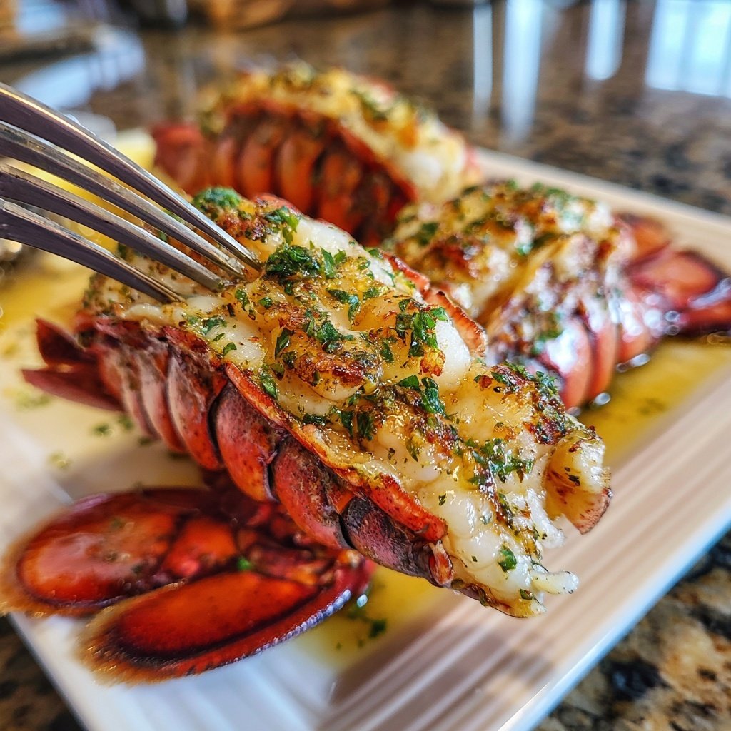 Grilled Lobster Tails Garlic Herb