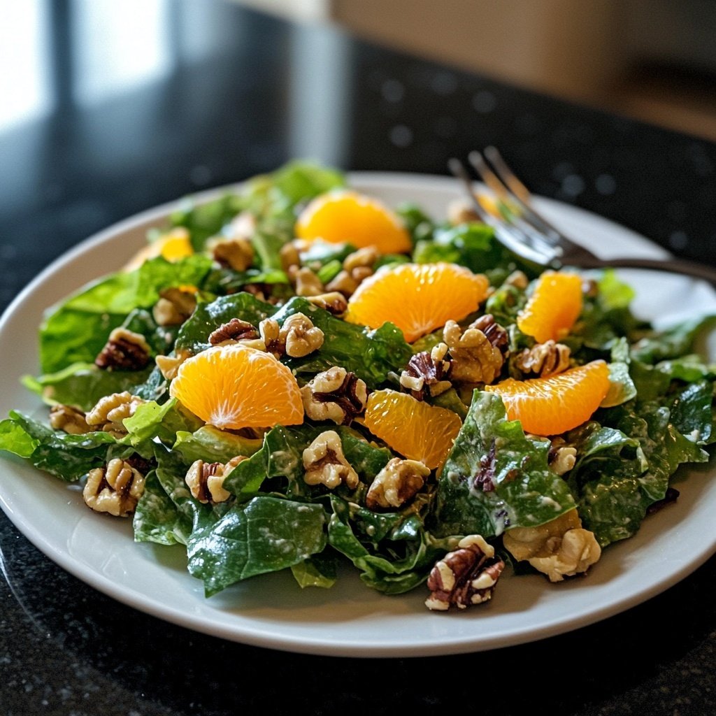 Winter Field Salad with Walnuts and Orange Segments