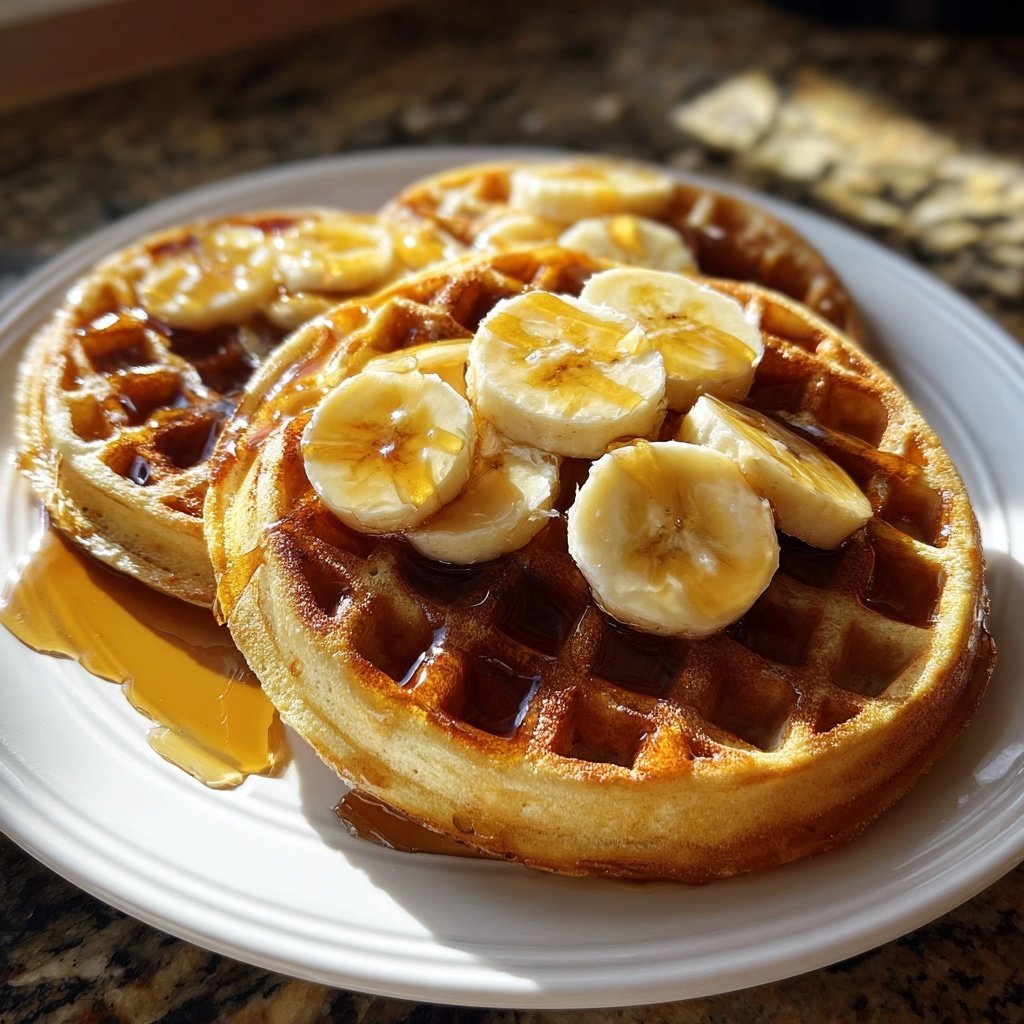 High Protein Banana Waffles