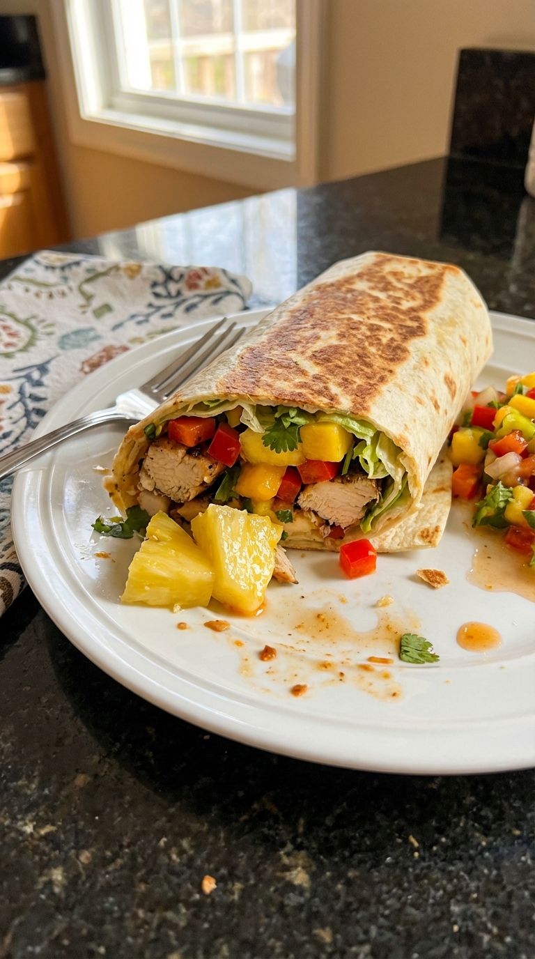 Tropical Pineapple Chicken Wrap