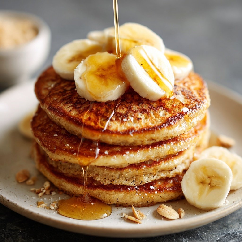 Whole Wheat Ricotta Pancakes with Banana Slices​