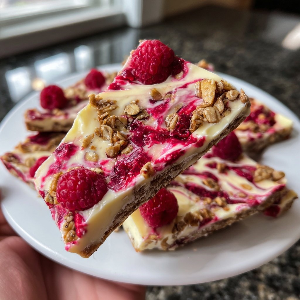 Raspberry Swirl Yogurt Bark