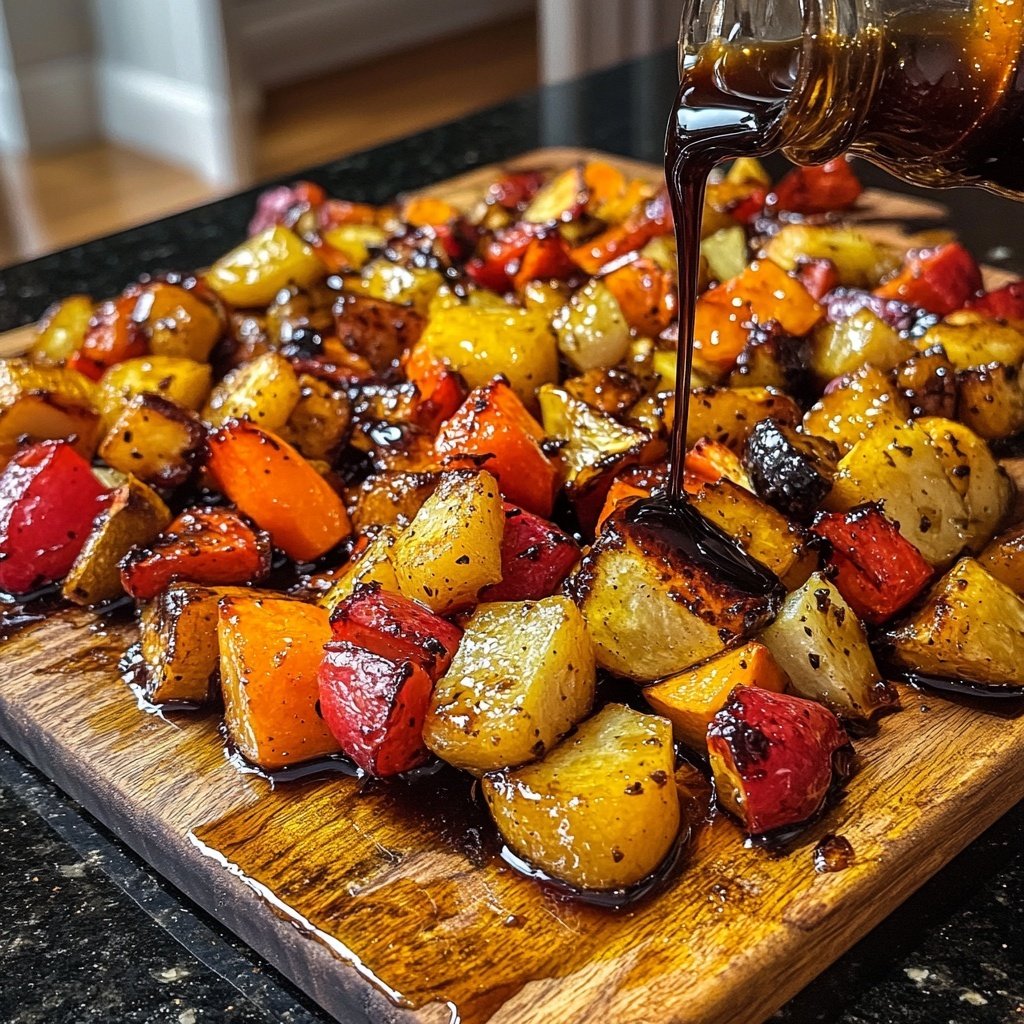 Roasted Vegetables and Honey Balsamic Glaze